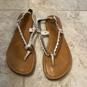 Silver and white Jessica Simpson sandal